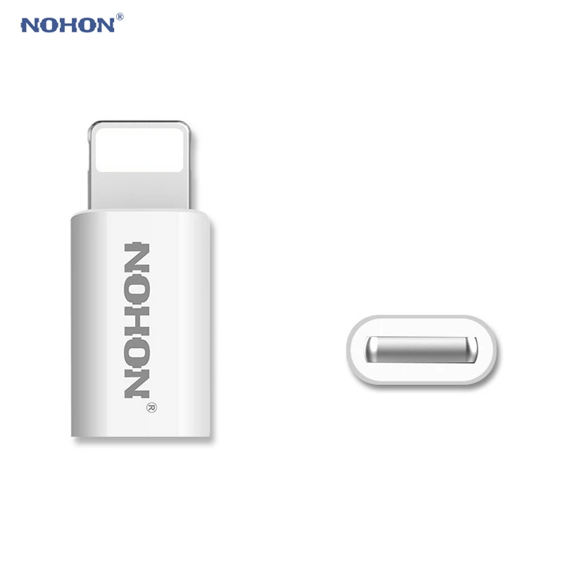 Nohon 8pin адаптер Micro USB женщиной для Lightning Мужской конвертер данных разъем зарядного