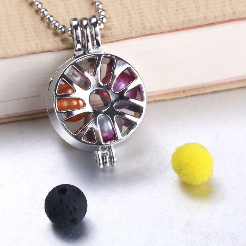 

5pcs Tyre Pearl Cage Pendant Jewelry DIY Bead Cage Locket Necklace Aromatherapy Essential Oil Diffuser For Oyster Pearl