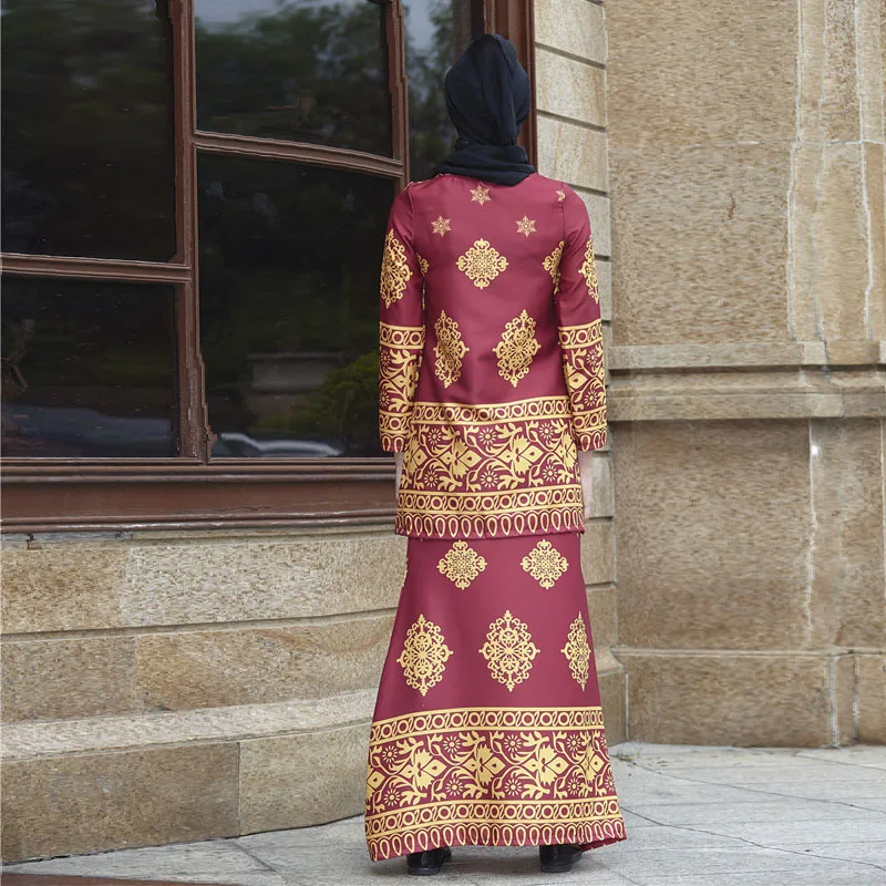 Мусульманское Платье макси с длинным рукавом Abaya цветная мусульманская одежда