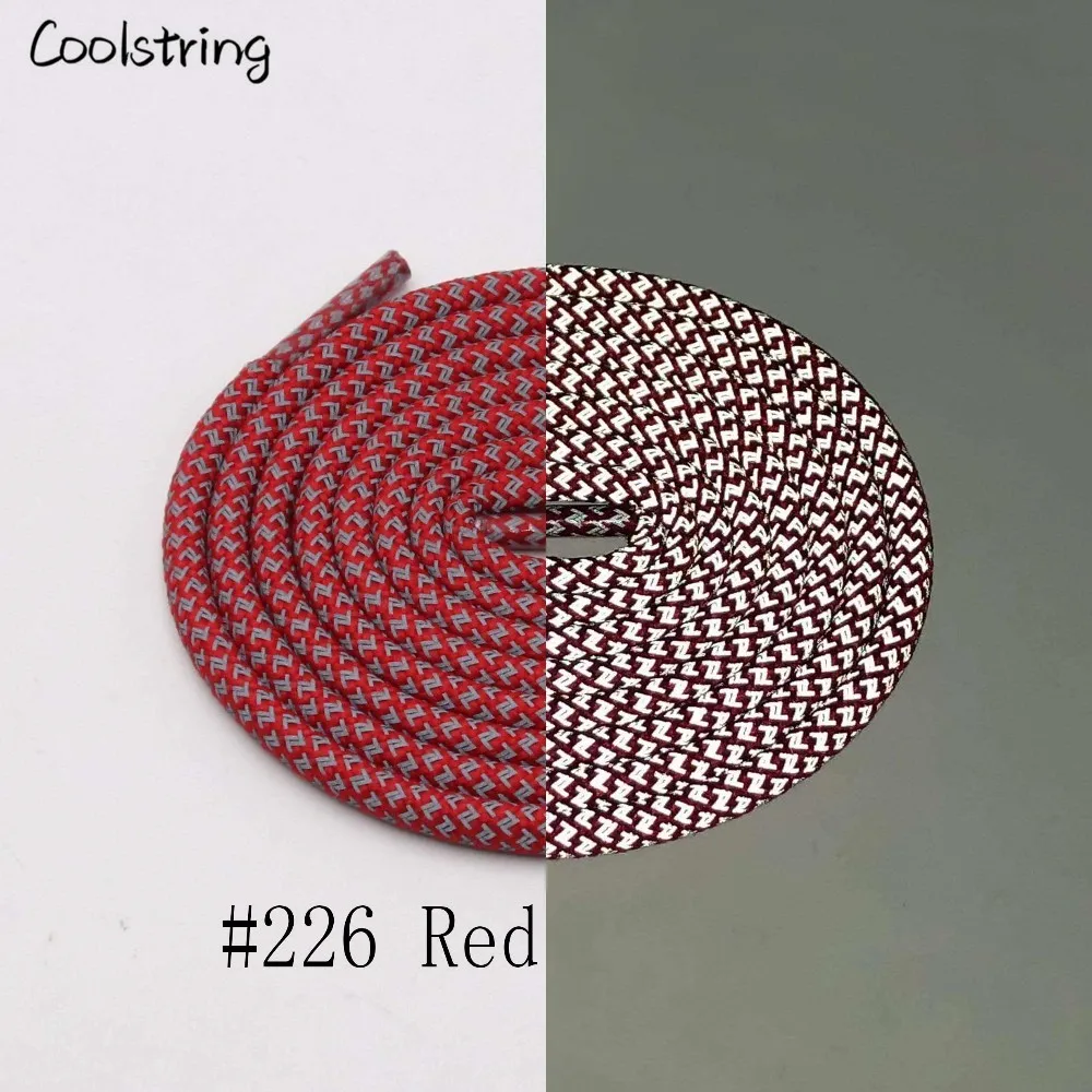 Coolstring Прохладный освещения 3M круглый светоотражающие шнурки для обуви спортивная безопасность кроссовки с шнурками ночные прогулки Бег в популярной расцветке; недостоин - Цвет: 226	Red