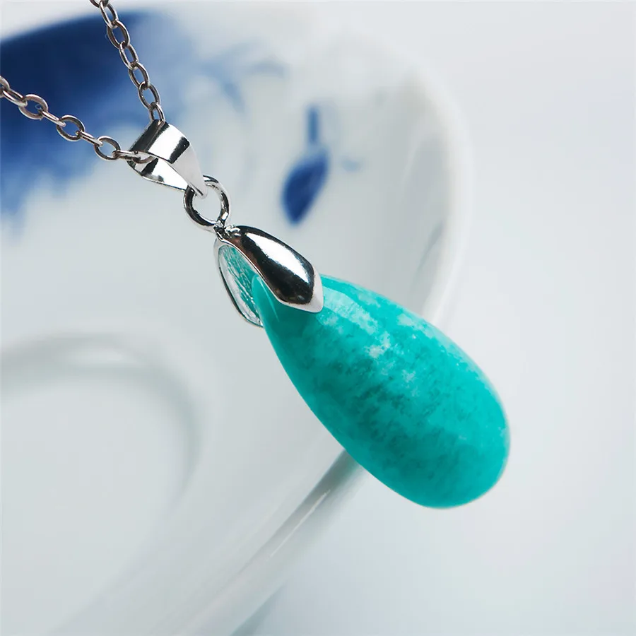 Амазонит натуральный Мозамбик камень Женщина Подвеска 22.5x11.5x5.5 мм AAA|natural amazonite|stone