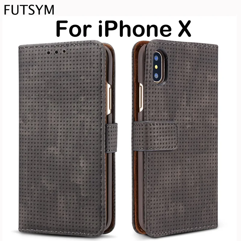 Чехол портмоне с откидной крышкой чехол для iPhone X Case кожаный магнитный Роскошный