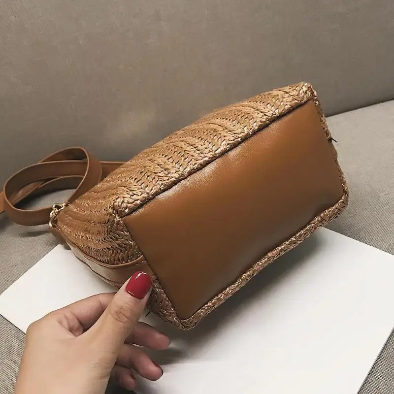 Соломенная плетеная Сумка, женские сумки, модные соломенные плетеные женские сумки через плечо, пляжные сумки через плечо, летние сумки
