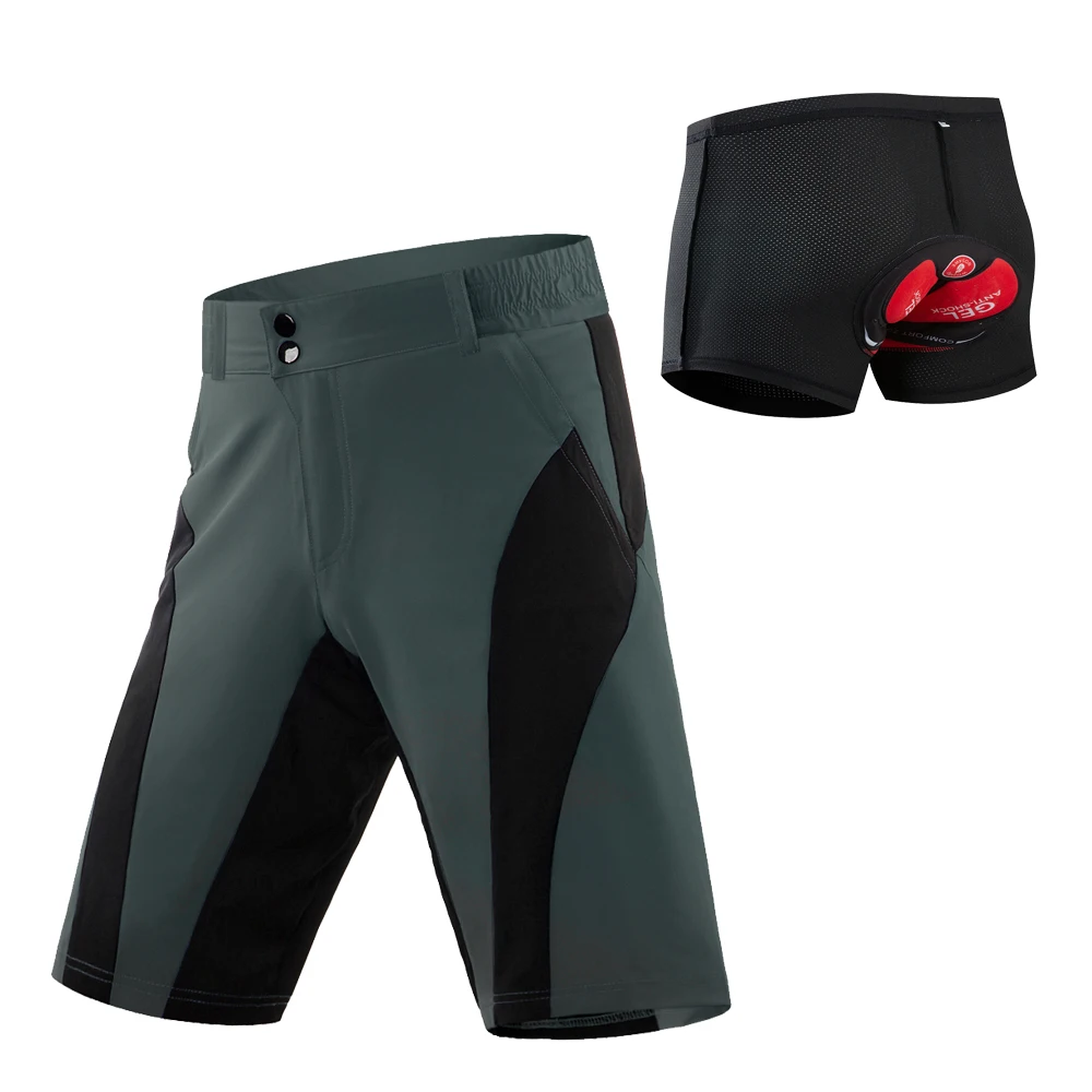BC102 gray shorts WOSAWE быстросохнущие велосипедные шорты мужские MTB Горный велошорты велосипед Горные бермуды дышащие мешковатые короткие штаны - Цвет: BC102 gray shorts