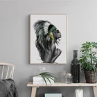 Простые Модные абстрактные перо племенных девушка Арт холст картина, печатный плакат современные настенные картины домашнего декора гостиной украшения