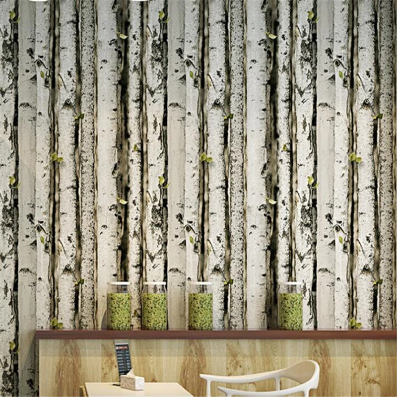 Wellyu скандинавские характерные березовые леса ПВХ обои винтажные искусственные