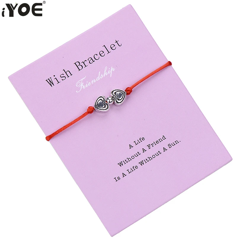 IYOE Friendship Wish Charm Красный браслет для женщин мужчин Девочек Унисекс красочные