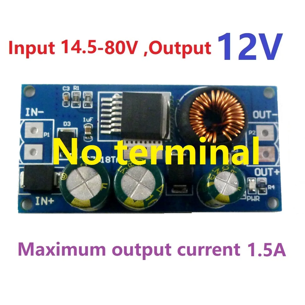 Out 12V No terminal 2x 2.1A 8-80 В до 15 в 12 В 9 в 6 в 5 в 3,3 В HV DC-DC преобразователь понижающий модуль питания для электровелосипеда свинцово-кислотные батареи автомобильные солнечные - Цвет: Out 12V No terminal