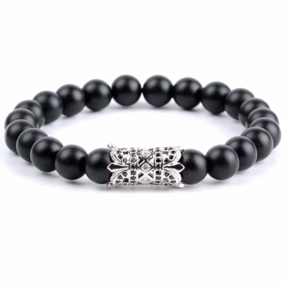 Новый дизайн натуральный камень роза Quartzs бусы браслеты для мужчин браслет с