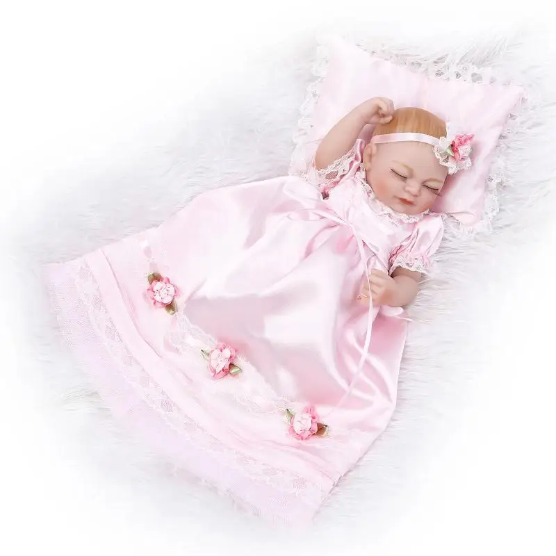 27 см реальная жизнь спящие куклы модели DIY реборн babygirls с розовым платье принцессы