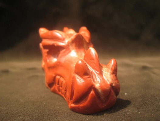 

Резная красная яшма искусственный камень Дракон Череп Рейки Исцеление