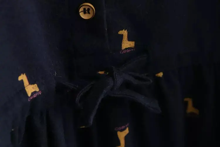 2016 весеннее Платье с принтом жирафа кавайное платье длинными рукавами и