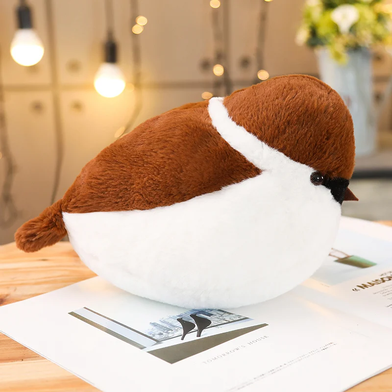 Семейная плюшевая игрушка Sparrow летающая коричневая Папа мама ребенок птица