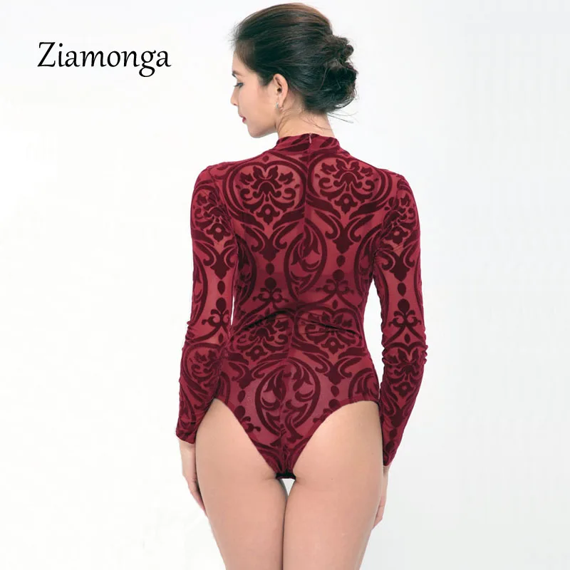Ziamonga,, брендовый сексуальный комбинезон, комбинезон, женский, черный, белый, полый, с длинным рукавом, сетчатый, облегающий, комбинезон, стрейч, боди, для женщин