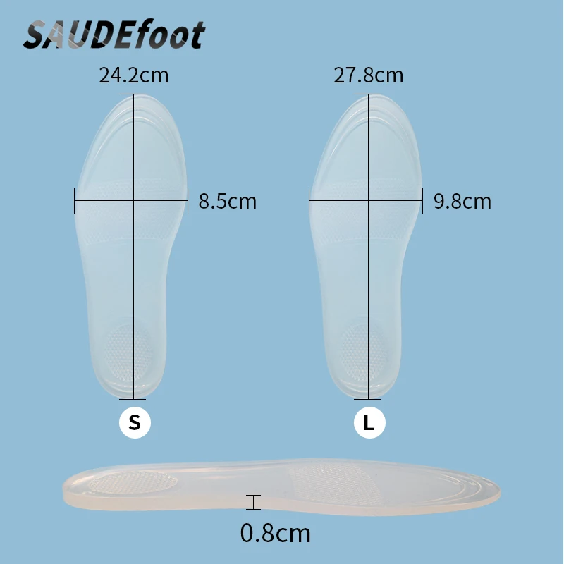 Transparent Silicon Insoles Running Cushion Skid Resistance Shoes Pads Relieve Heel Pain Fatigue Multifunction Gel Inserts Shoes