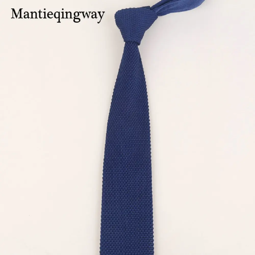 Mantieqingway 7 см Вязаные Галстуки для мужчин вязаный галстук для свадьбы вязание тонкий Gravatas мужчин s полиэстер Corbatas платье с поясом - Цвет: 098