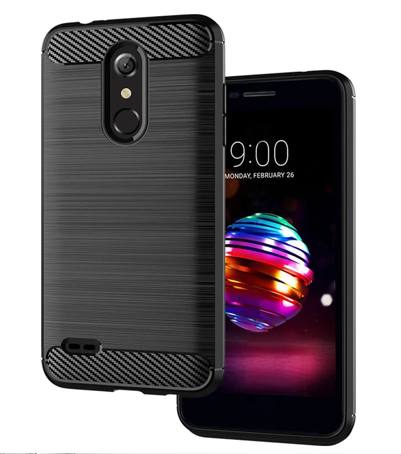 Прочный армированный противоударный чехол из углеродного волокна для LG K30 Phoenix Plus