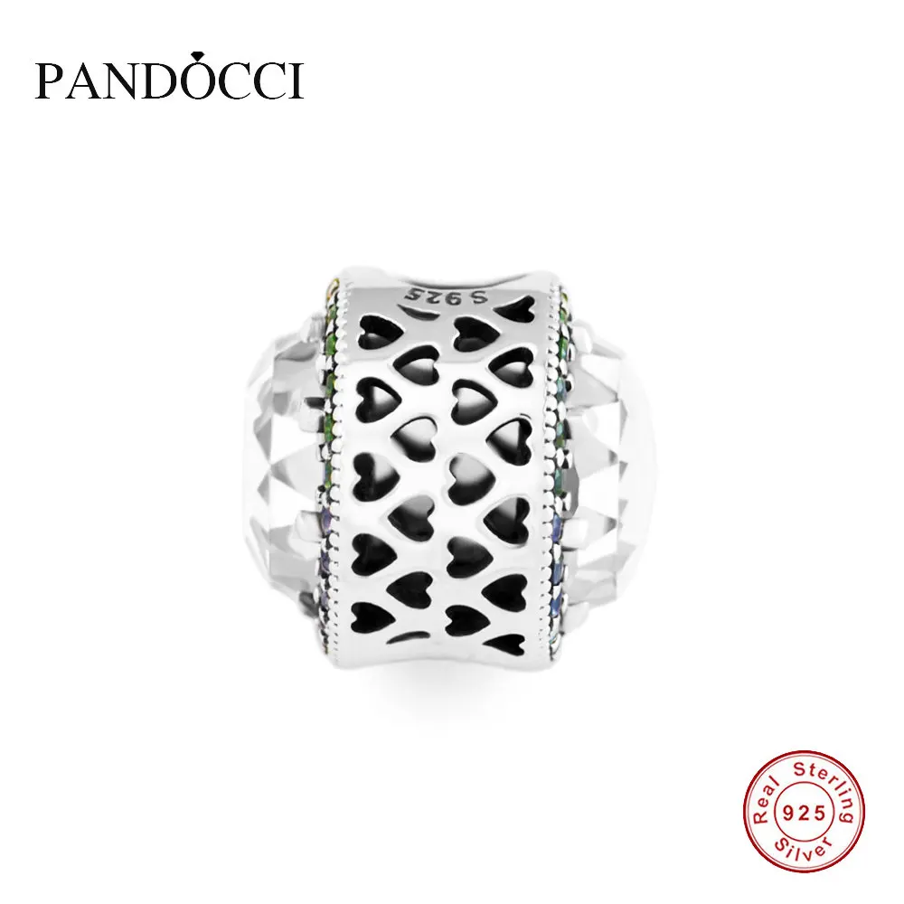 Fit Pandora Charms Jewelry Multi-Color Radiant Hearts Silver Charm Original 925 Sterling Beads for Making | Украшения и