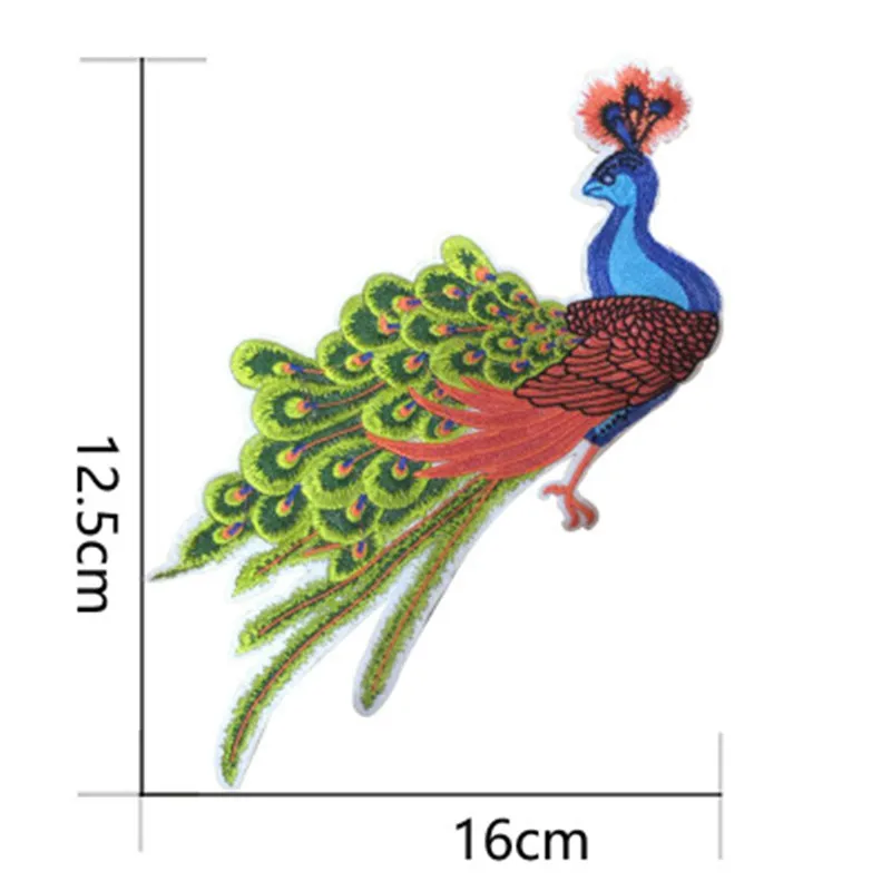 Павлин птица вышитые патчи Швейные парчи для одежды аппликация вышивка DIY