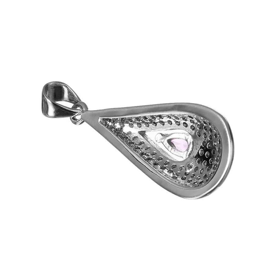 SAUVOO 1Pcs/lot Micro Pave CZ Water Drop Pendant Necklace For Women Stainless Steel Statement Chain BFF Gifts | Украшения и