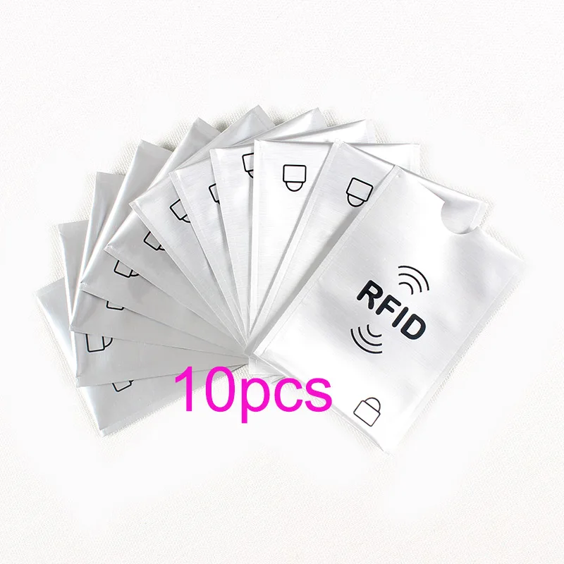 10 10 шт. Анти Rfid кошелек Блокировка ридер замок банк держатель для карт Id банковский чехол для карт Защита металлический кредитный держатель для карт Алюминий - Цвет: 10