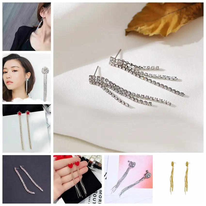 Простые нерегулярные стразы кисточкой цепи круглый Сердце Звезда длинные