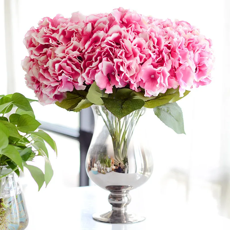 Искусственный букет 5 головок большая Гортензия шелк стол для офиса дома отеля