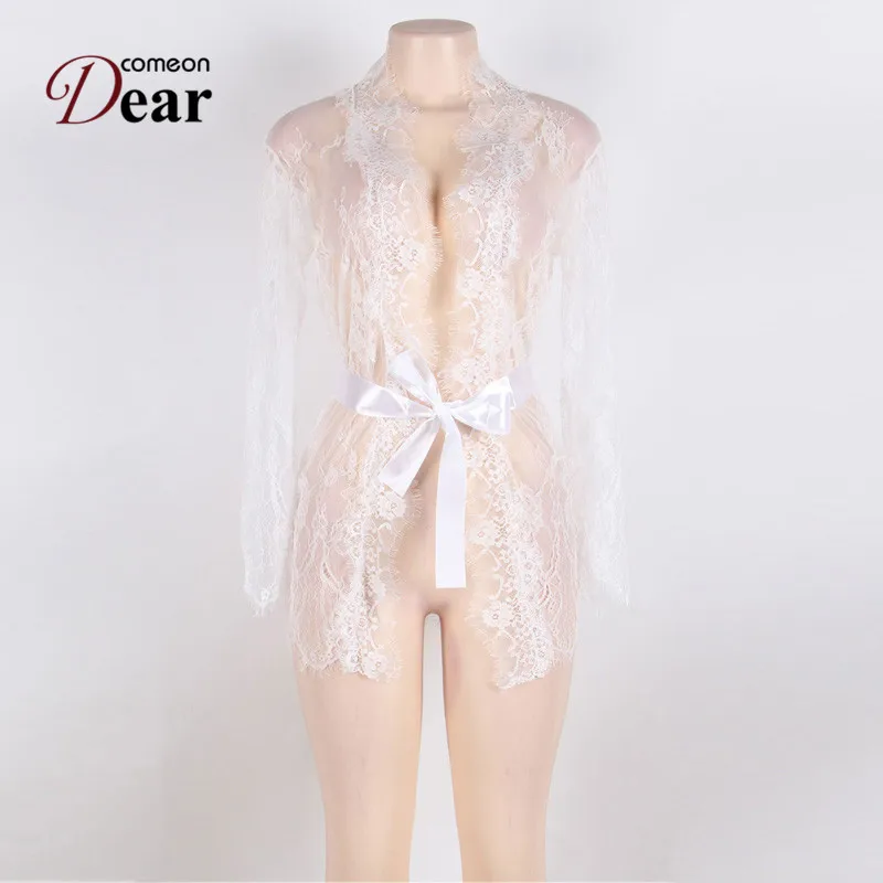 Comeondear Tenue эротическое белье размера плюс черное белое кружево сексуальное ночное