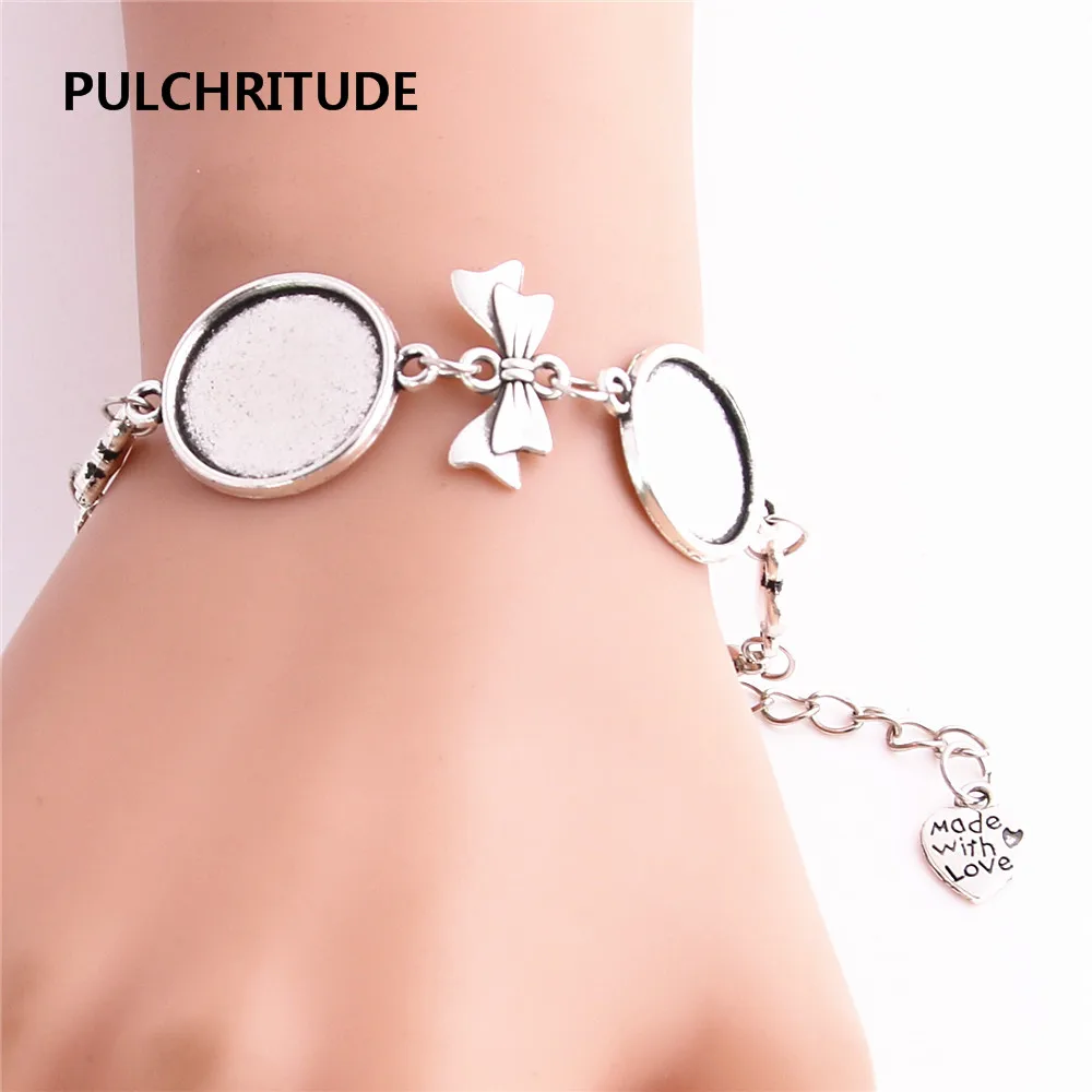 PULCHRITUDE 3 шт./лот металлическая цепочка кабошон основа подходит для круглого 16 см