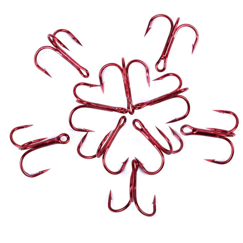 100 шт. прочные рыболовные снасти с тройным крючком размер 2 #-8 # | Спорт и