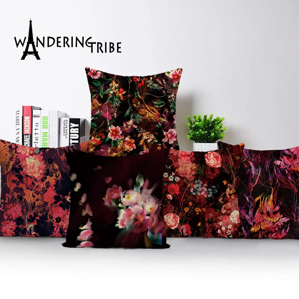 

Роскошные декоративные подушки в виде красных цветов для дивана, разноцветные наволочки для подушек, высококачественные наволочки на заказ, Kissenbezug