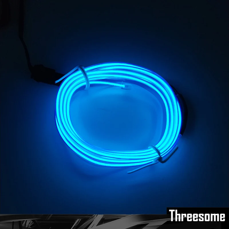 2m Neon Light Auto Car Decor lamp Flexible EL Wire Rope Tube Waterproof LED Strip With Controller | Автомобили и мотоциклы