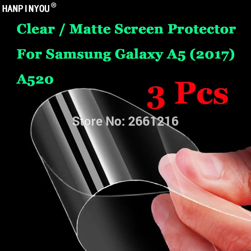 

3 Pcs/Lot For Samsung Galaxy A5 (2017) A520 5.2" HD Clear/Anti-Glare Matte Front Screen Protector Touch Film Protection Skin