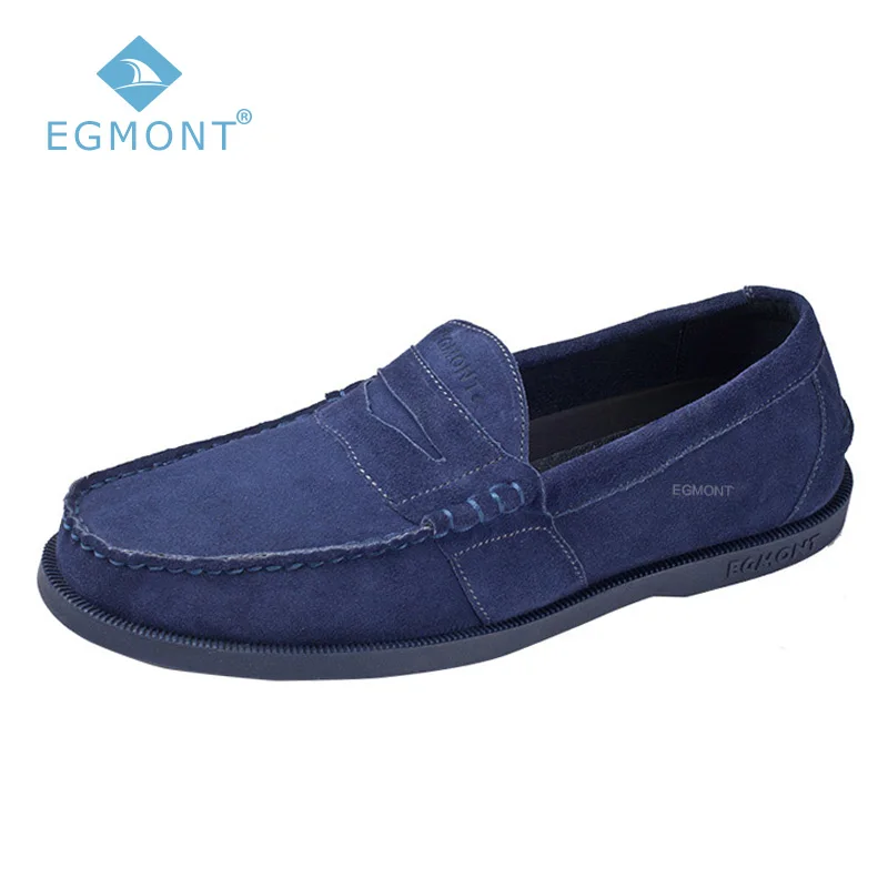 Egmont Spring Summer Blue Mens Slip-on Moccasin-gomminoi Casual Loafers Cow Suede Handmade Comfortable Driving Shoes Breathable | Обувь