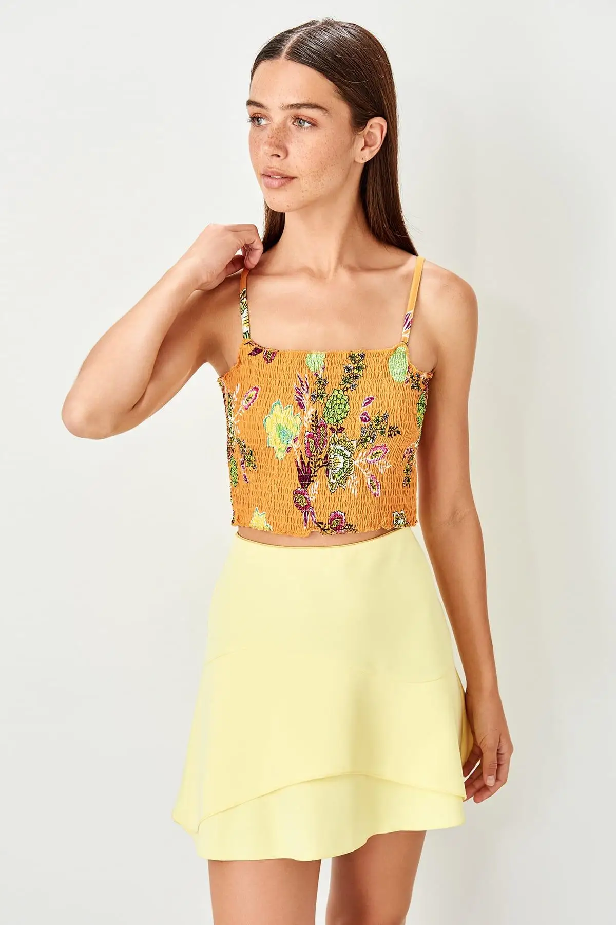 Trendyol оранжевая трикотажная блузка TWOSS19BZ0085|Блузки| |