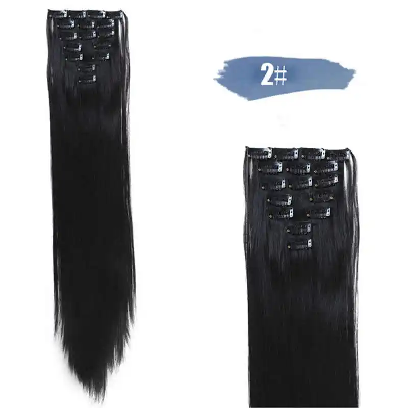 Cateleya 24 ''длинные прямые волосы для наращивания 7 шт./компл. 16 клипов в тёмный