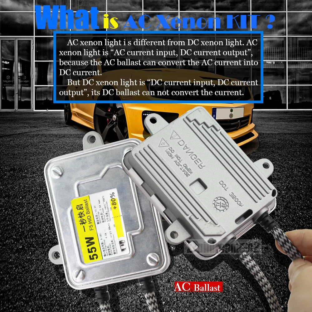 Фото Buildreamen2 полный AC HID ксенон комплект балласт + лампа + жгут проводов D2 D2C D2S D2R светильник головного света 4300K 6000K 8000K 12V №2