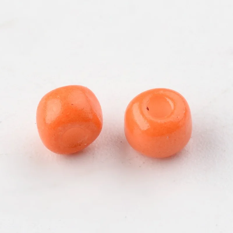 

about 4500pcs/bag Baking Paint Glass Seed Beads diy Bracelet Necklace Earrings Jewelry Making 6/0 Orange Red