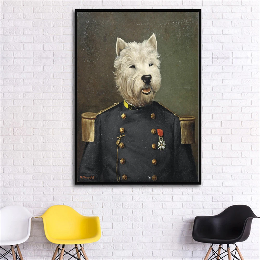 Фиолетовый Clever Dog винтажный настенный плакат искусство ретро холст картина животные гостиная украшение Куадрос декор для детской спальни - Цвет: Фиолетовый