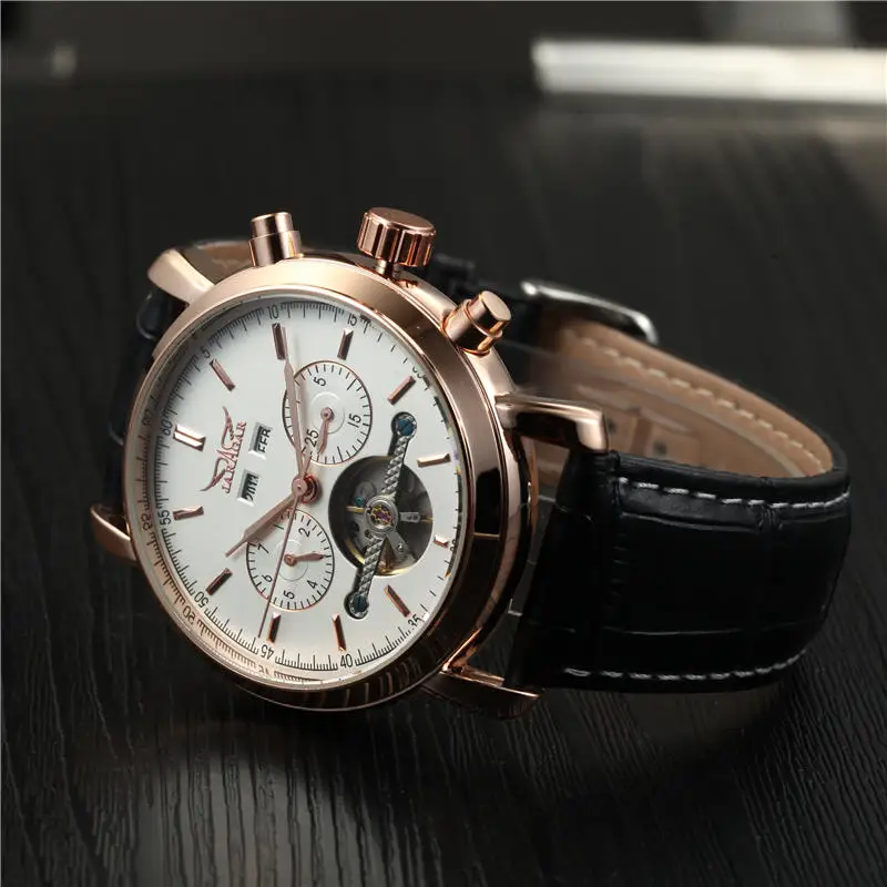 JARAGAR Топ Роскошные мужские часы Tourbillon мужской римские цифры автоматические