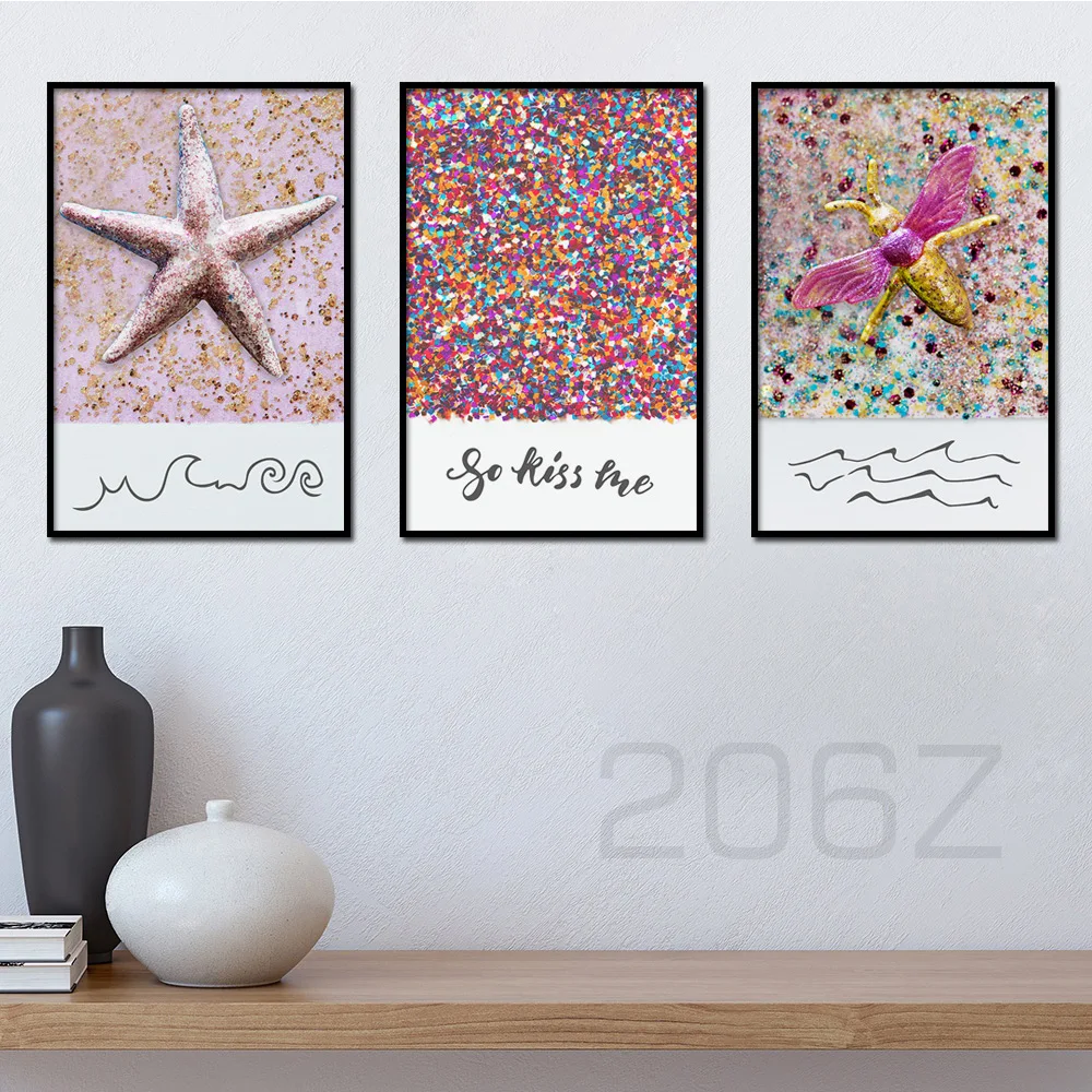 Красочные морские звезды современный скандинавский плакат и принты настенная