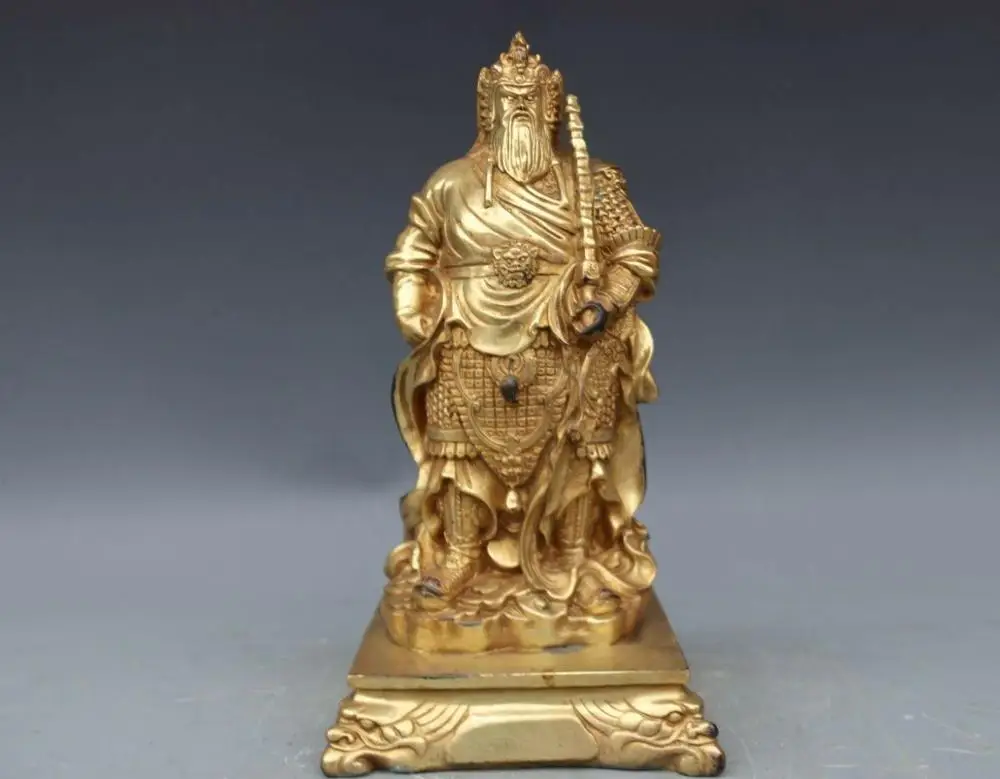 China Bronze Copper Warrior Qin Qiong Door Guardian God Buddha Statue | Дом и сад