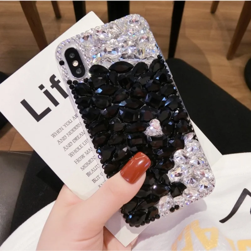 Двойной чехол из ТПУ со стразами и сердечками для Samsung galaxy j2 j4 j5 j6 j7 J8 a5 a6 a7 a8 2017 2018