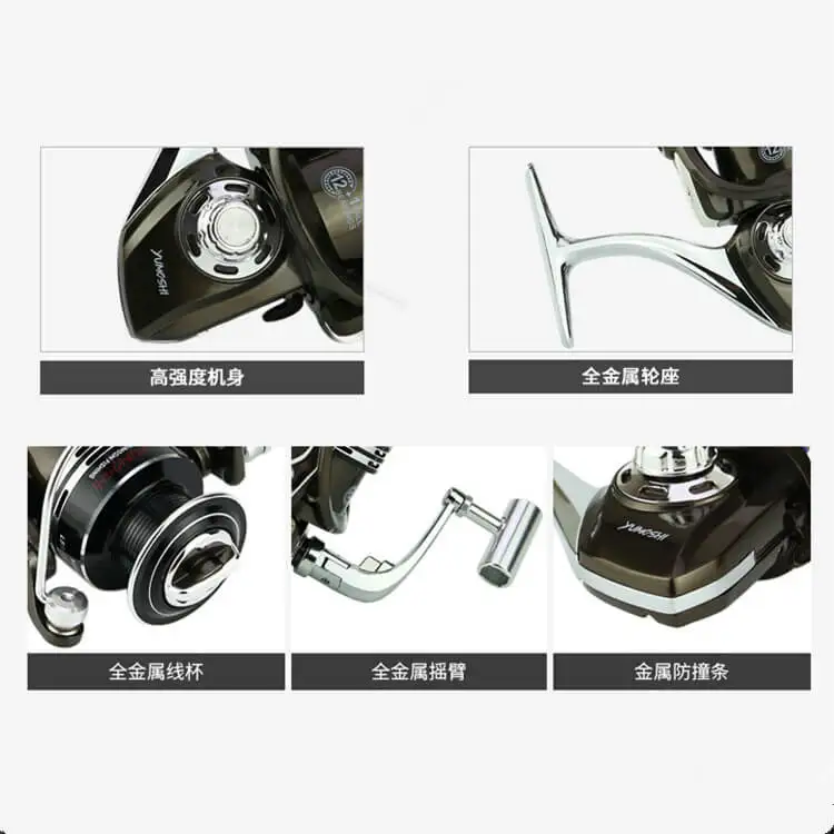 

13BB Ball Bearings Spinning Fishing Reel L/R Exchange Handle Arm Rod Wheel Baitcasting 5.5:1 Gear Ratio Saltwater Freshwater
