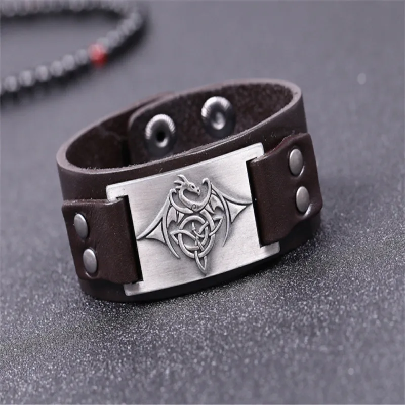 Браслет викингов с индивидуальным дизайном для женщин и мужчин кожаный браслет