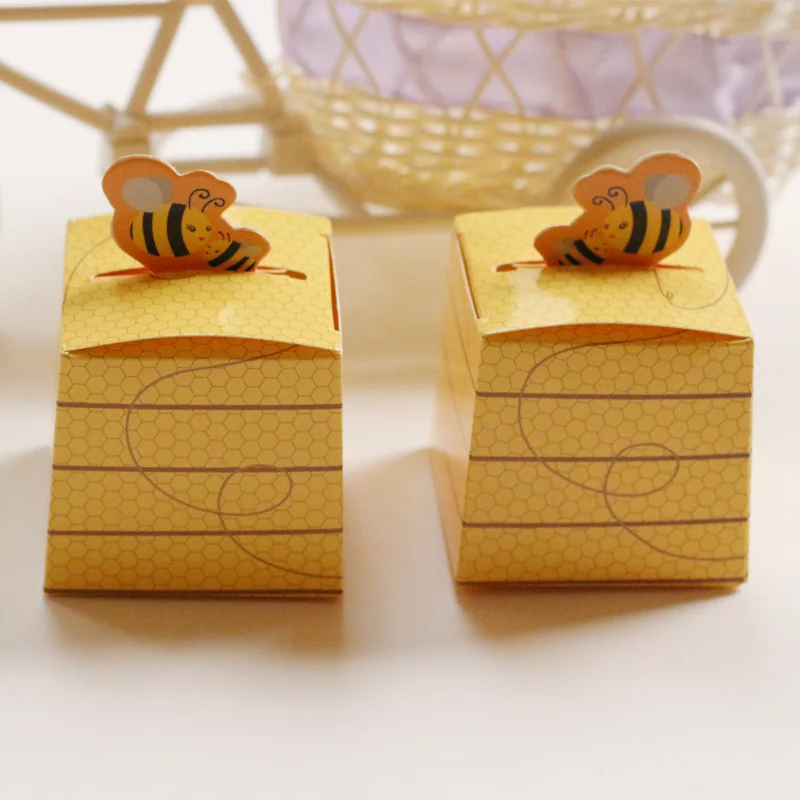 50 шт./лот желтая пчела коробки для конфет шоколадные детского душа товары дня
