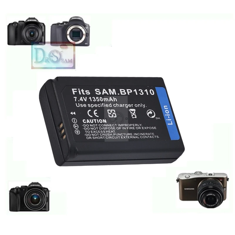 Фото BP1310 BP-1310 1350 мАч батареи для камеры SAMSUNG NX10 NX11 NX20 NX100 PM045 №1