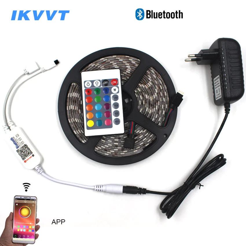 IKVVT 5 м 10 М 5050 Светодиодная лента 12 В водонепроницаемая RGB набор неоновых ламп +