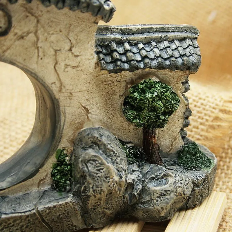 Полезные смолы двери и двор украшения для аквариума традиционного двора