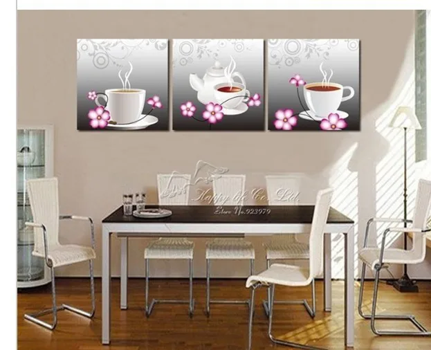 3 canvas pictures home decoration Modern abstract flower on black painting murals modern image | Дом и сад